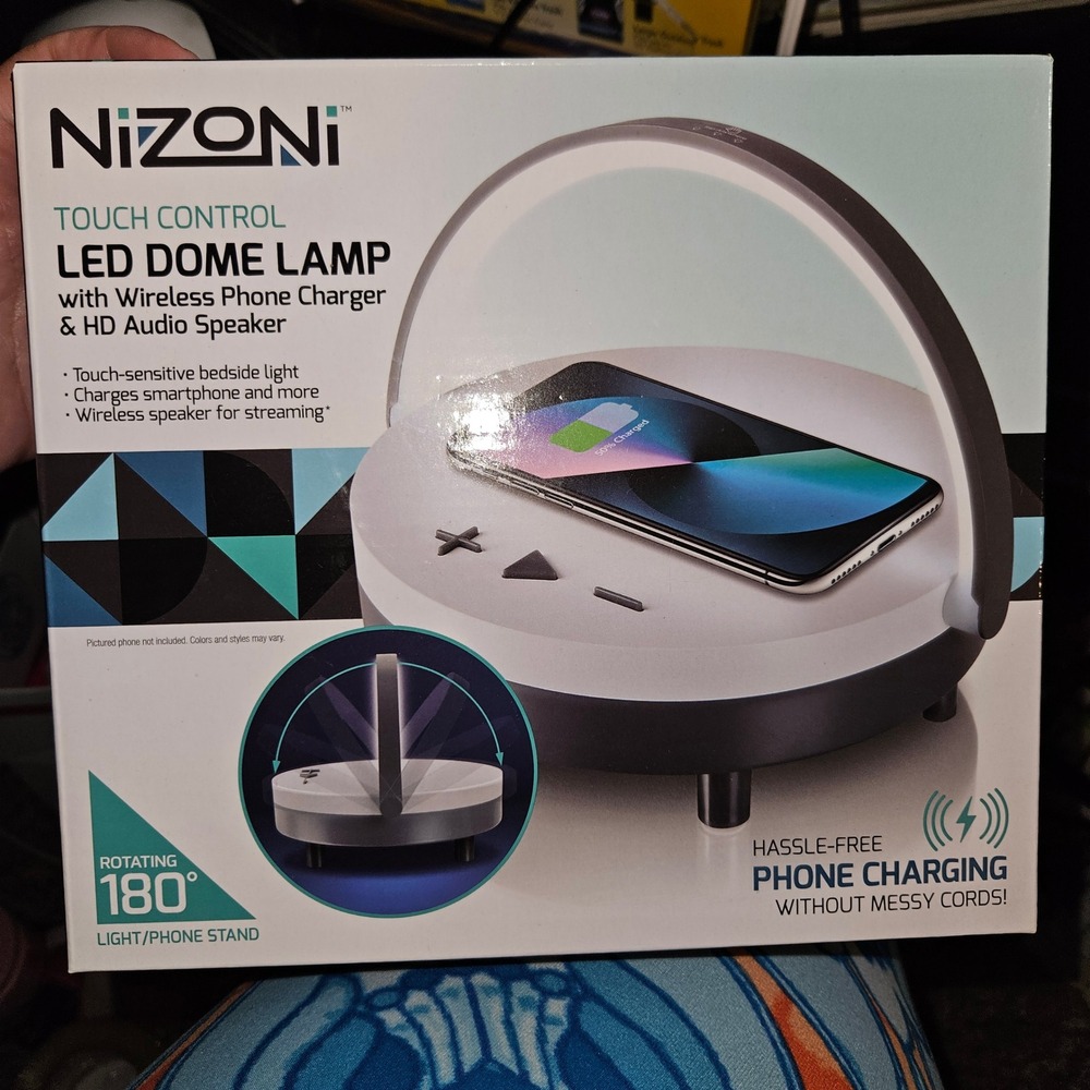 NiZoni LED Dome Lamp Wireless Phone Charger HD Audio‎ Speaker Touch Control